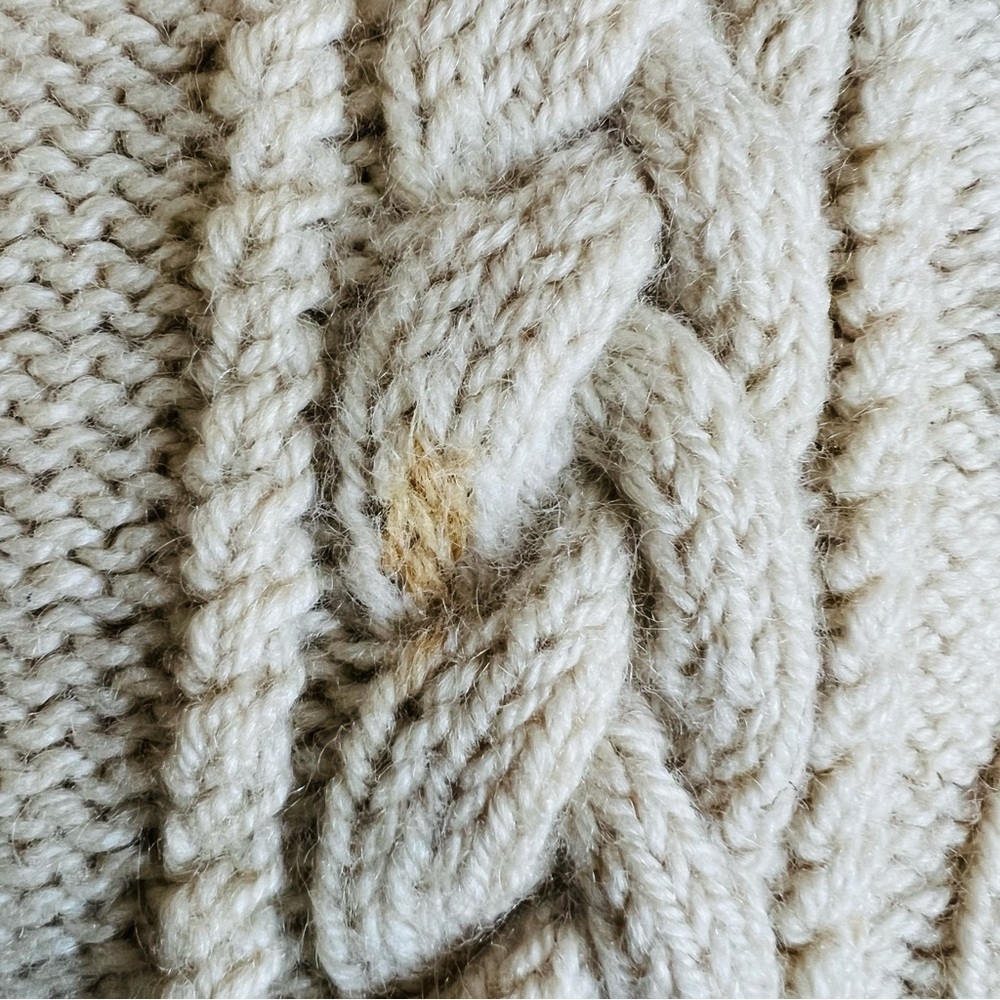 VINTAGE Cable Knit Icelandic-Chunky-hand-knitted-Beige-Fisherman-Sweater… - Picture 3 of 10